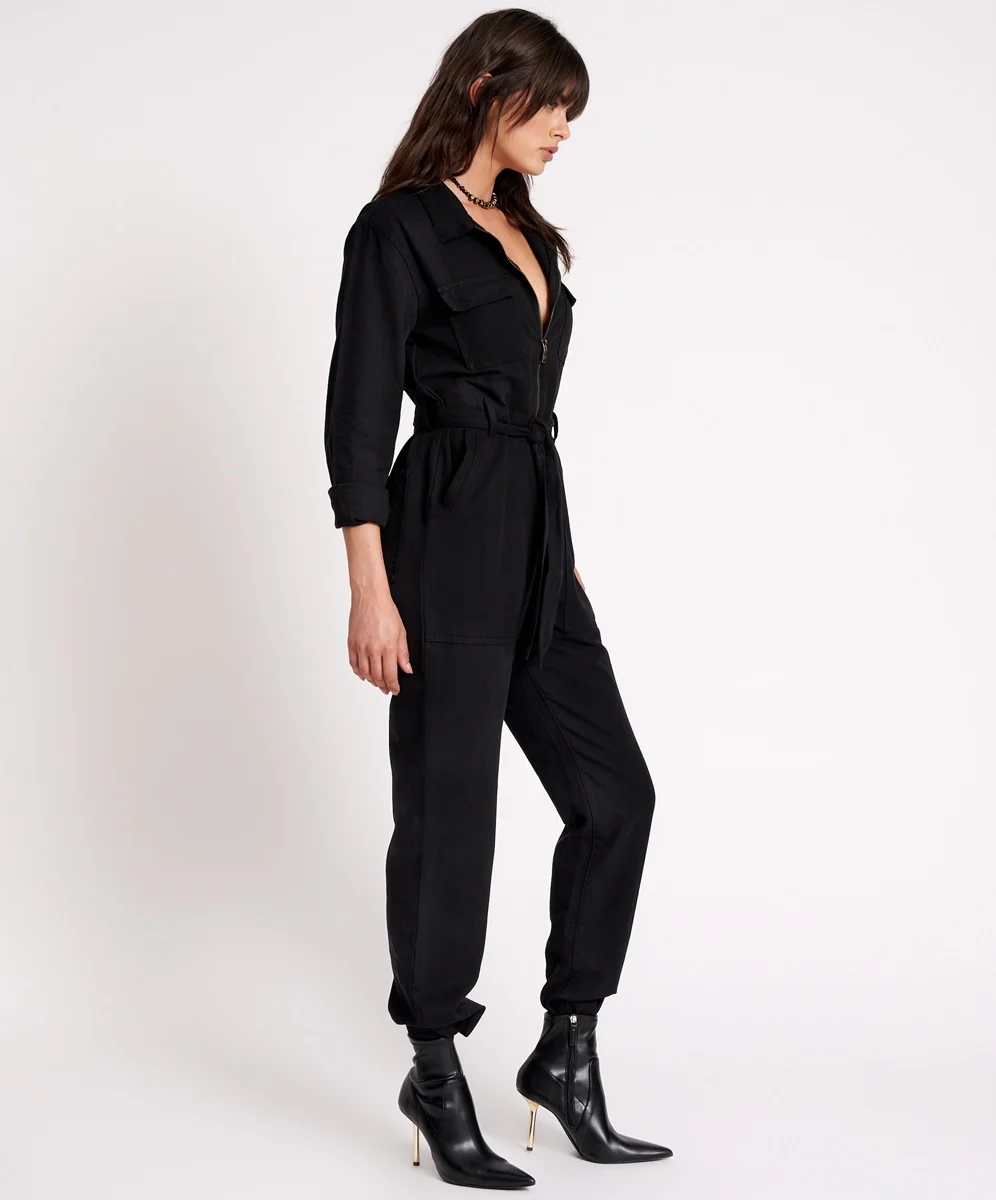 ONE TEASPOON Womens Black Claudia Overall - Image 5