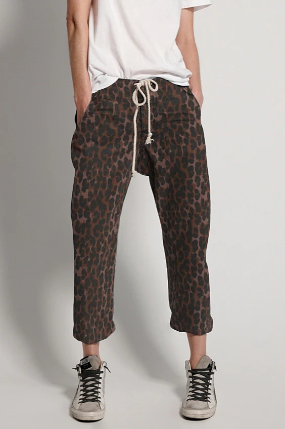 One Teaspoon WOMENS BRONZE LEOPARD SHABBIES  DRAWSTRING JEANS - Image 2