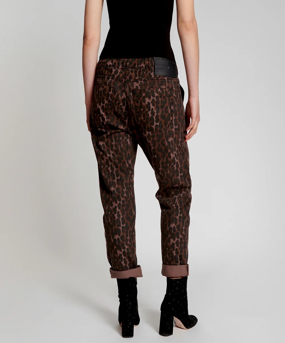 One Teaspoon WOMENS BRONZE LEOPARD SHABBIES  DRAWSTRING JEANS - Image 3