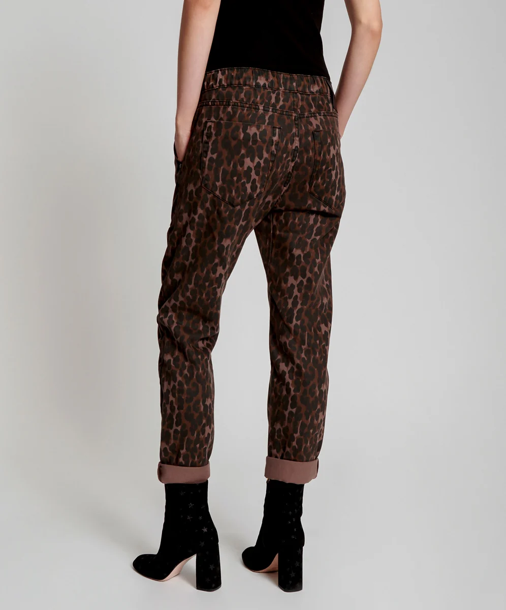 One Teaspoon WOMENS BRONZE LEOPARD SHABBIES  DRAWSTRING JEANS - Image 4