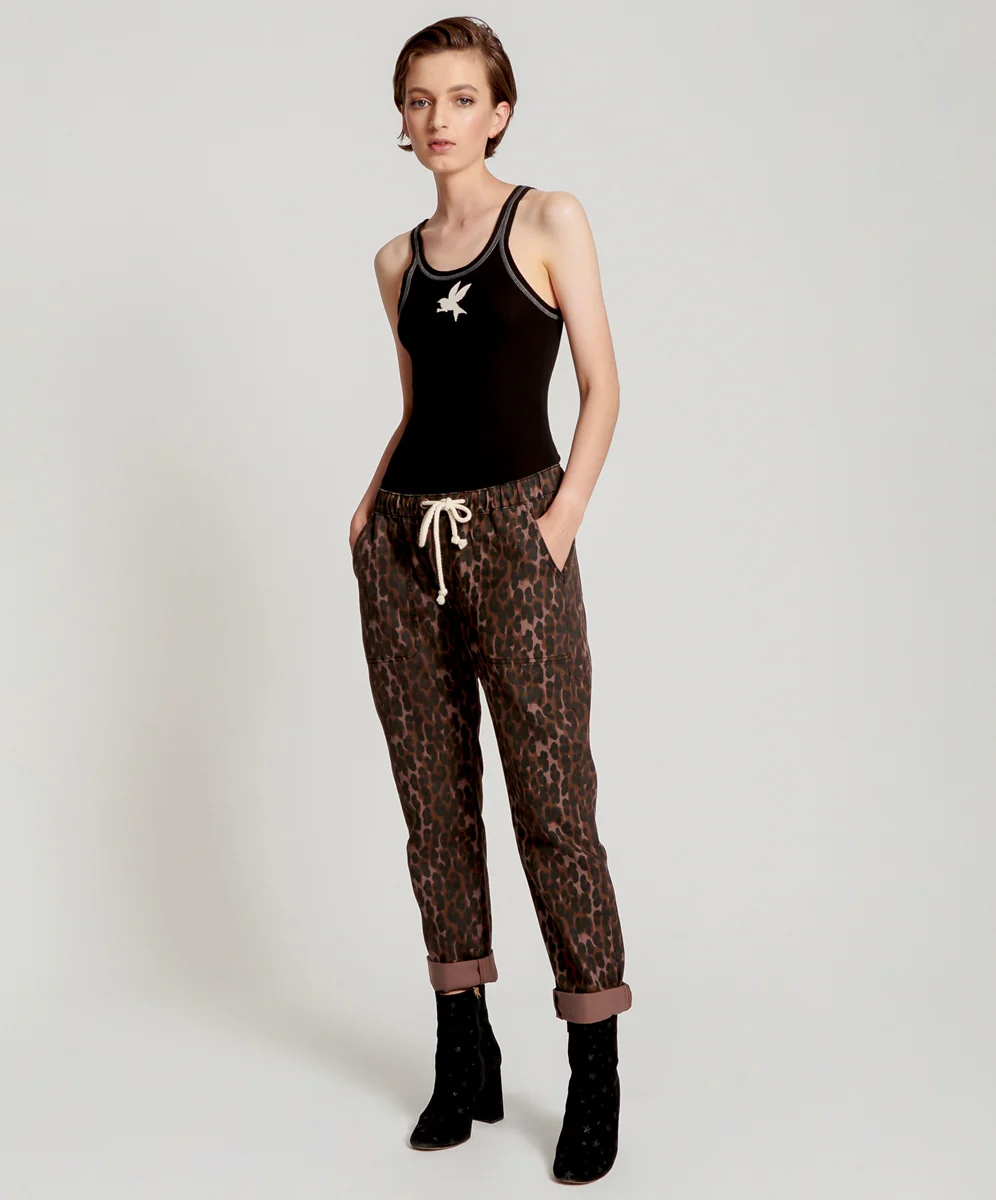 One Teaspoon WOMENS BRONZE LEOPARD SHABBIES  DRAWSTRING JEANS - Image 5