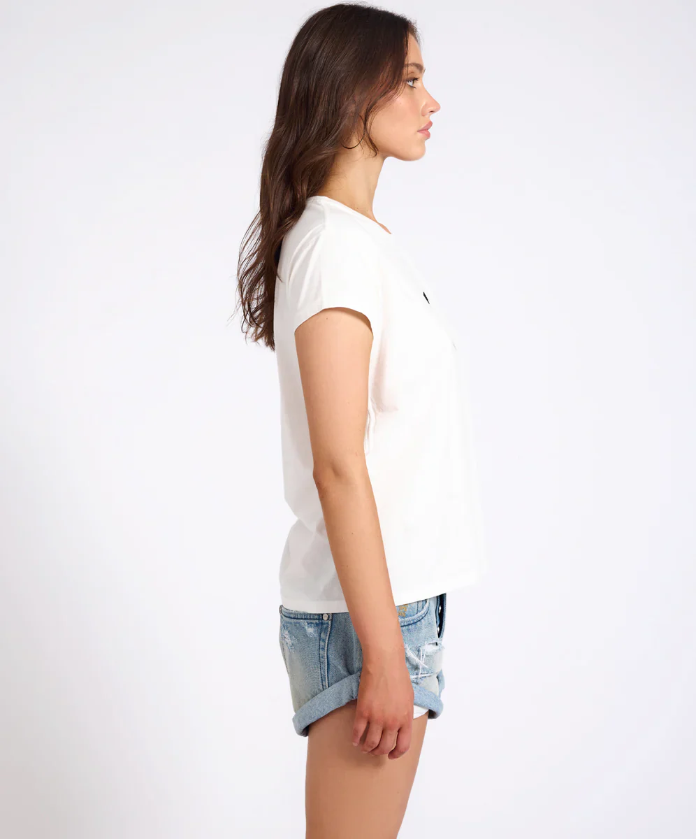 ONE TEASPOON Womens Classic Bird Tee in White - Image 8