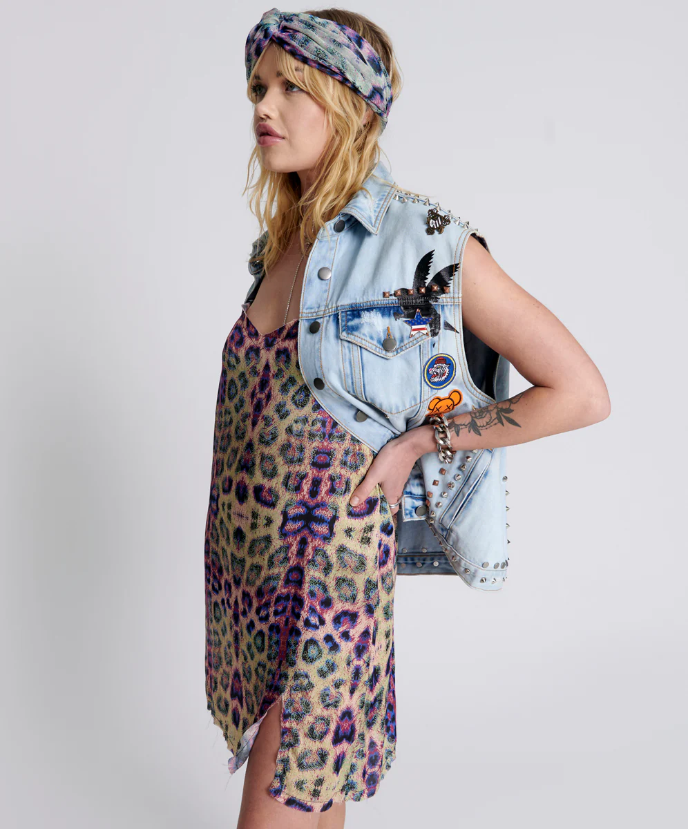 ONE TEASPOON Womens Collision Mini Slip Dress Animal - Image 10