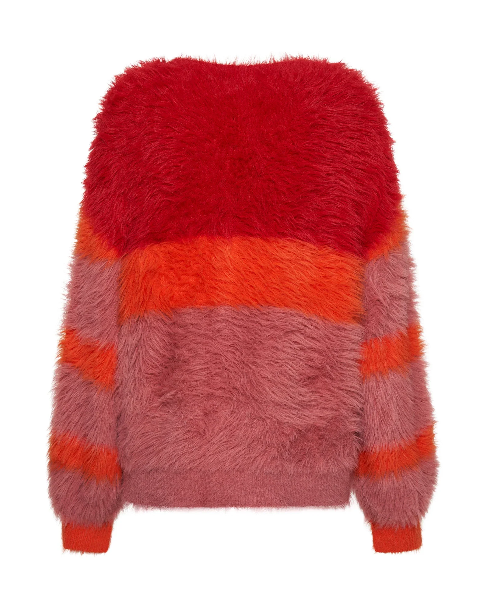 ONE TEASPOON Womens Fluffy Colour Block Sweater - Sunset - Image 7