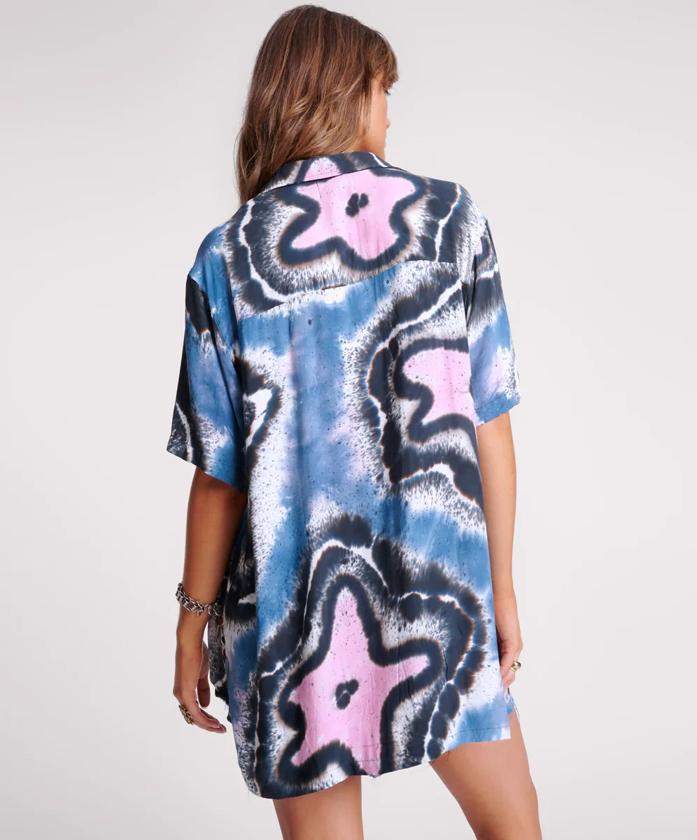 ONE TEASPOON Womens Hand Painted Floral Short Sleeve Shirt - Multi - Image 10