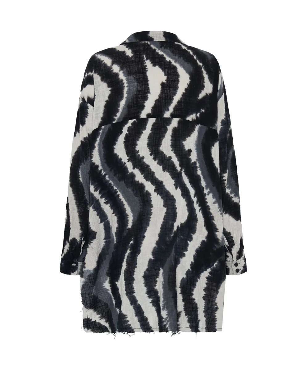 ONE TEASPOON Women's Hand Printed Eclipse Longline Shirt Black - Image 7