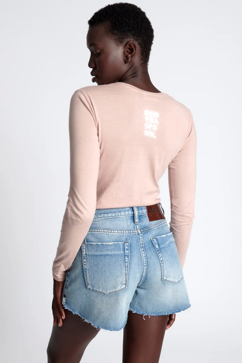 ONE TEASPOON Womens Hendrixe Mid Waist Trucker Denim Shorts - Image 3