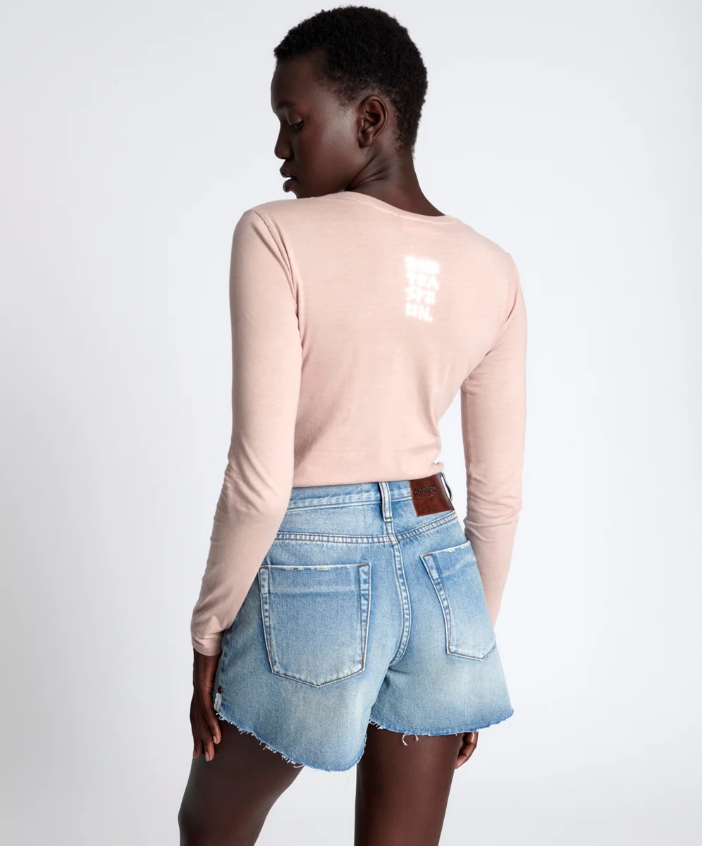 ONE TEASPOON Womens Hendrixe Mid Waist Trucker Denim Shorts - Image 7
