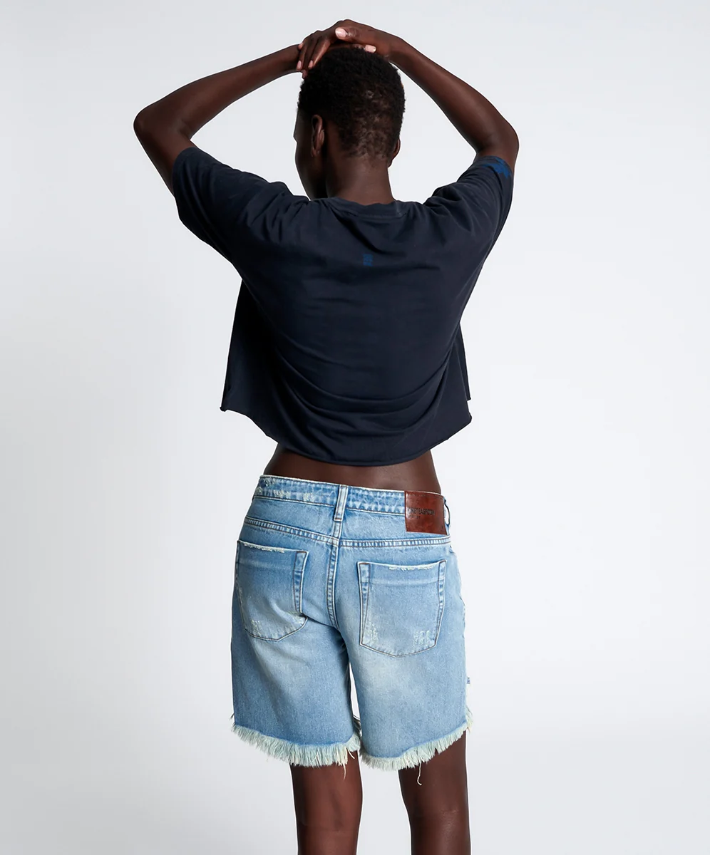 ONE TEASPOON Womens Hendrixe Stevies Long Boyfriend Denim Shorts - Image 6