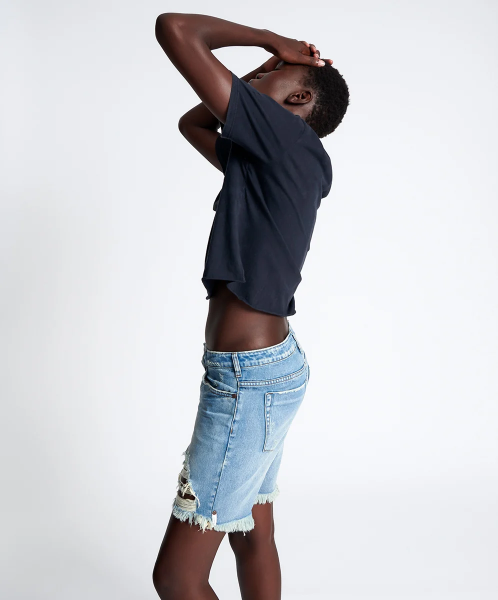 ONE TEASPOON Womens Hendrixe Stevies Long Boyfriend Denim Shorts - Image 7
