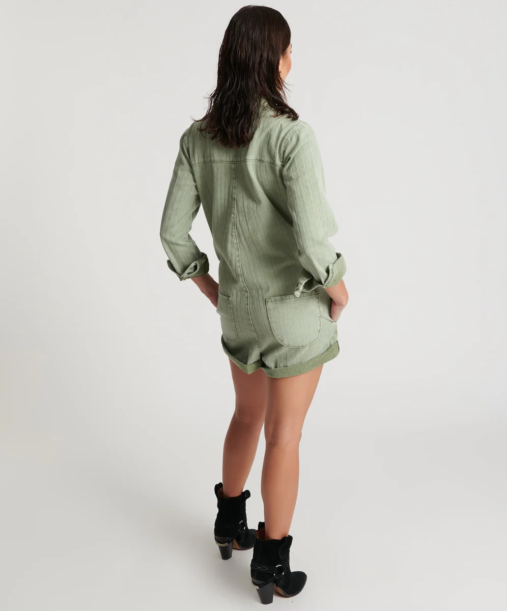 ONE TEASPOON Womens Khaki Logo Jacquard Prophecy Jumpsuit - Khaki - Image 6