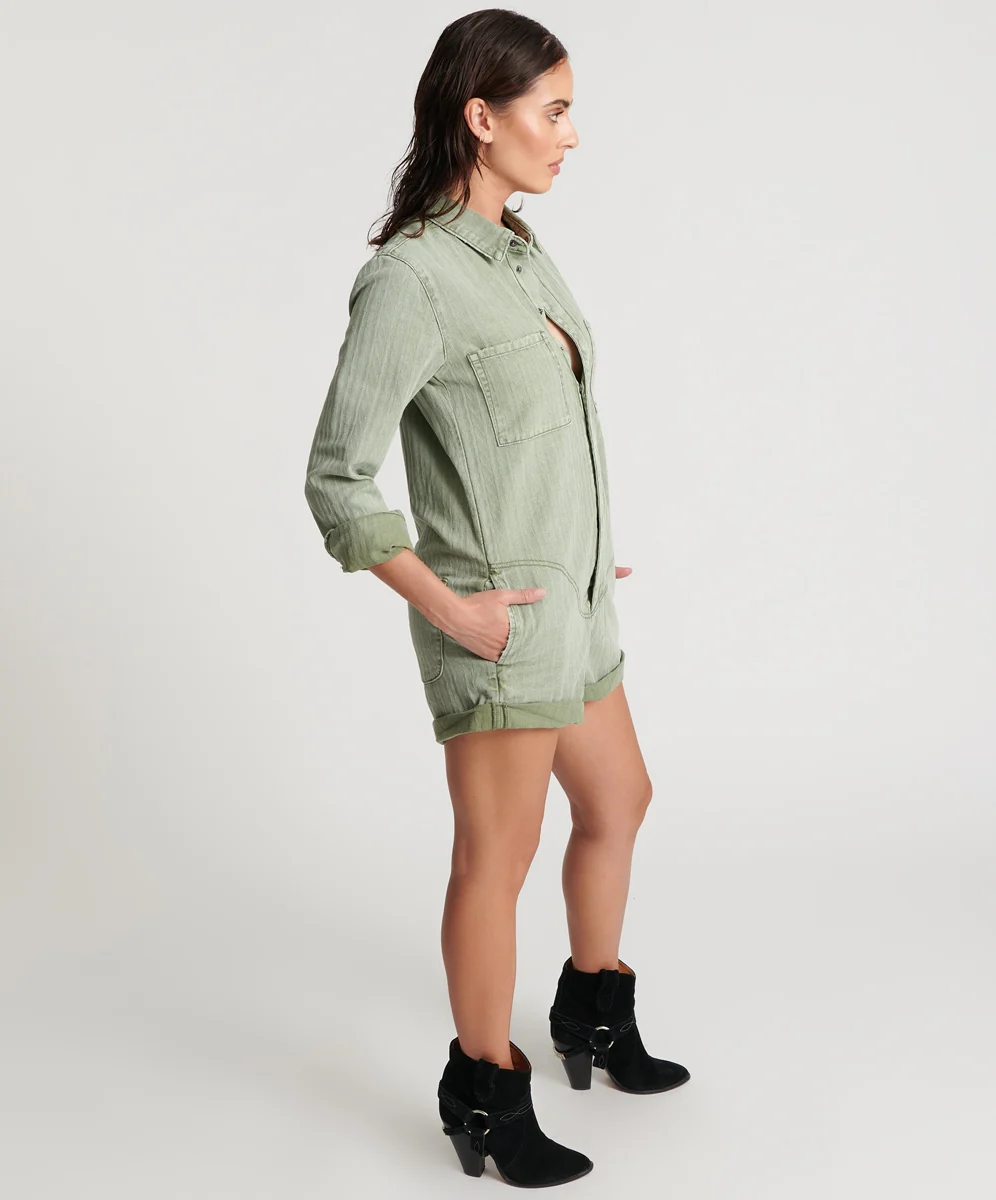 ONE TEASPOON Womens Khaki Logo Jacquard Prophecy Jumpsuit - Khaki - Image 7
