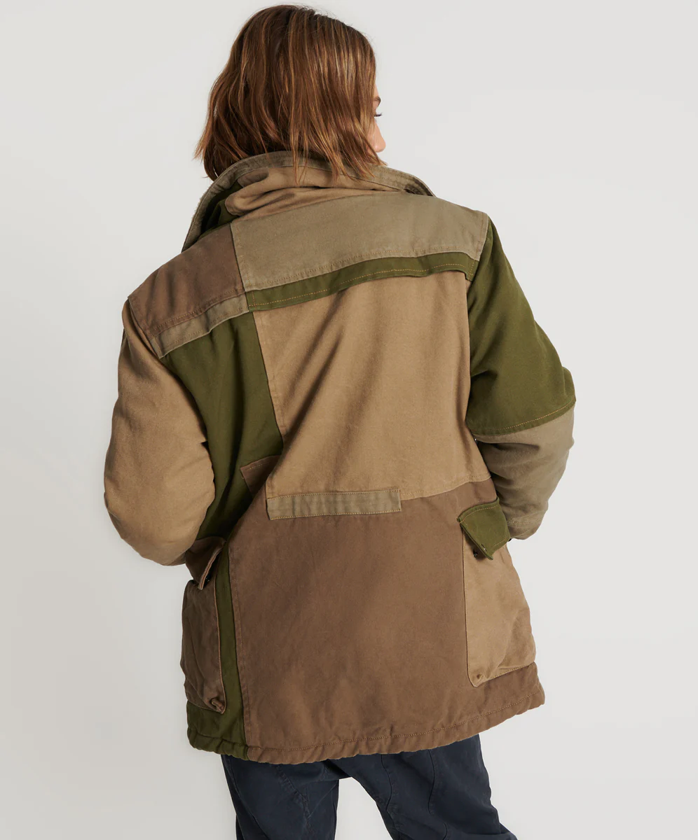 ONE TEASPOON Womens Khaki Patchworked Defender Coat - Khaki - Image 6