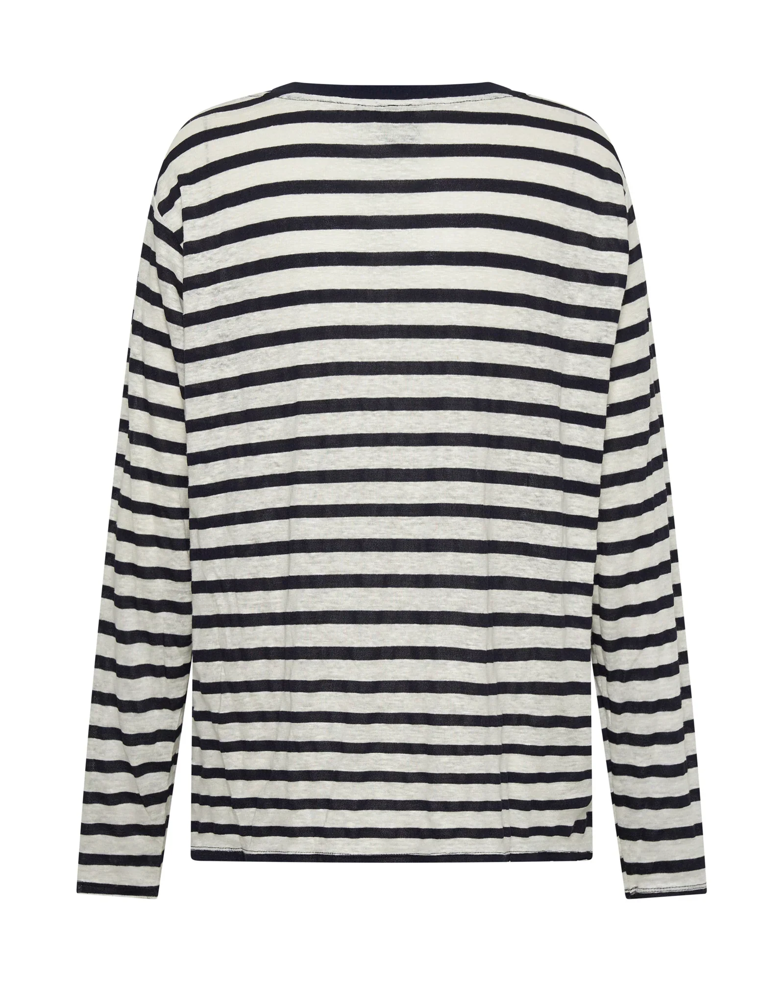 ONE TEASPOON Womens LInen Yarn Dye Stripe Longsleeve Boyfriend Tee - Blue & White - Image 8