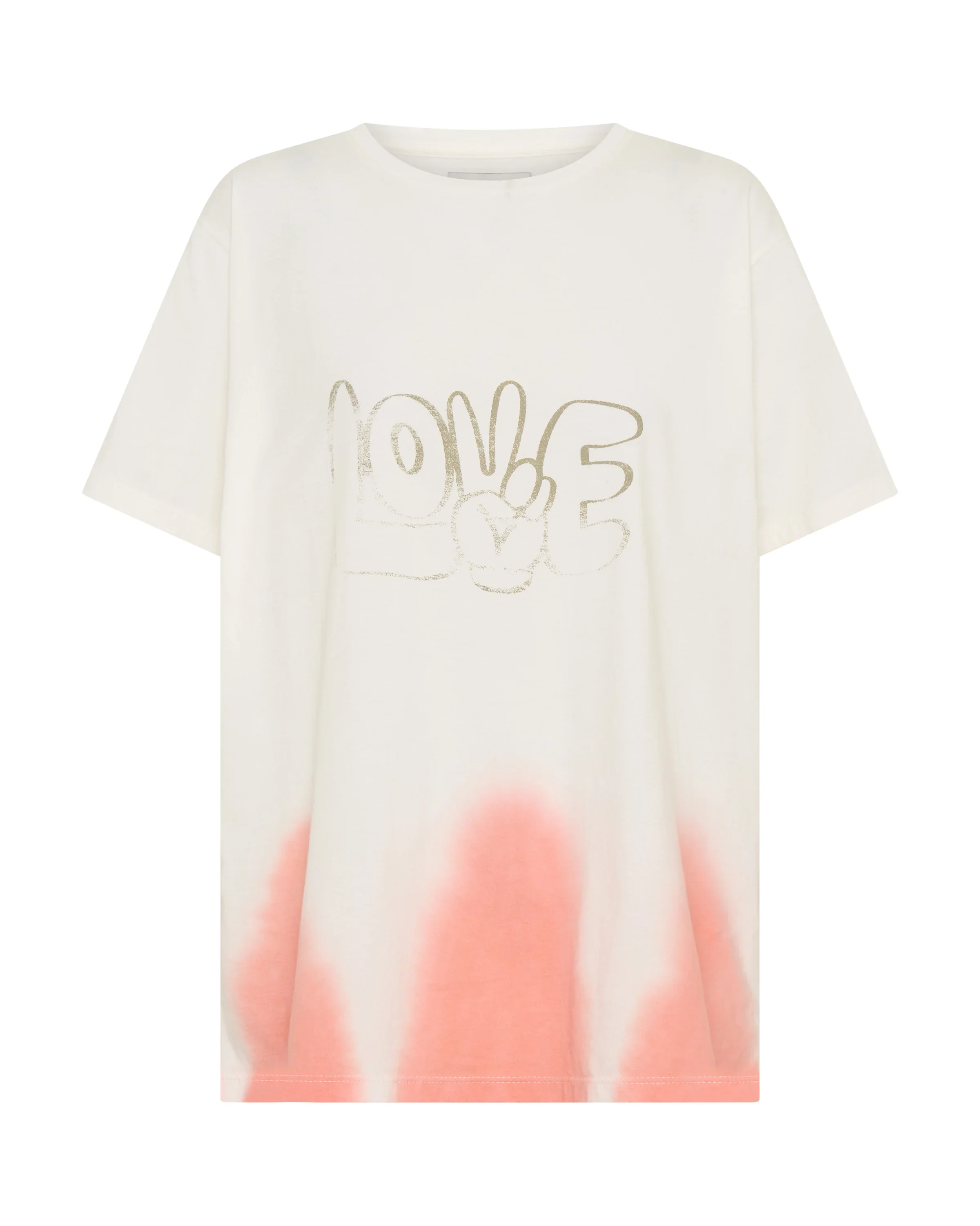 ONE TEASPOON Womens Love Dip Dye Boyfriend Tee in White - Image 12