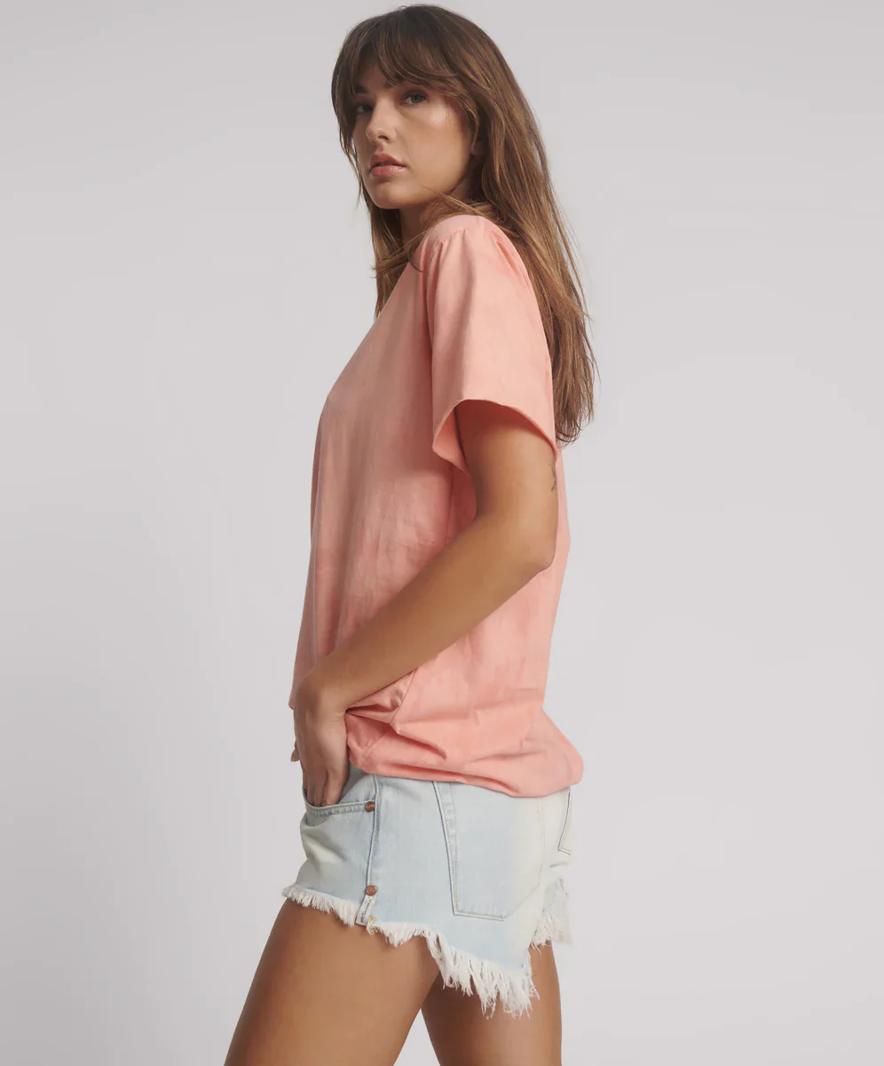 ONE TEASPOON Womens Love Sweat Tie Dye Boyfriend Tee - Pale Pink - Image 2