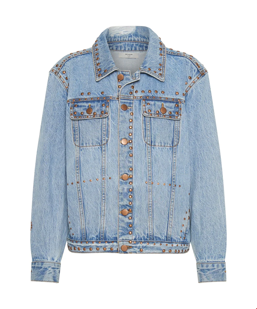 ONE TEASPOON Womens Lucky Bet Denim Trucker - Ocean - Image 11
