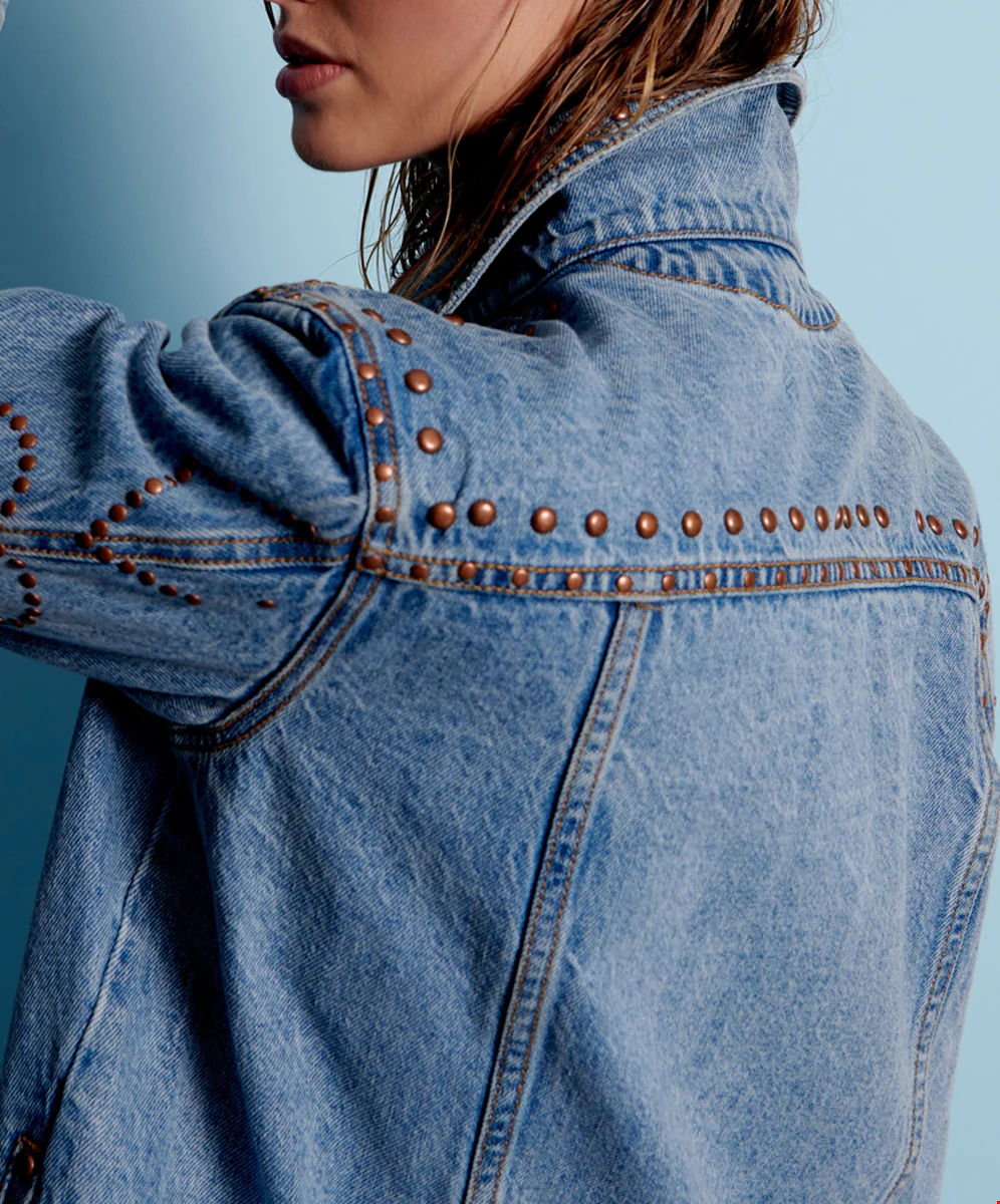 ONE TEASPOON Womens Lucky Bet Denim Trucker - Ocean - Image 6