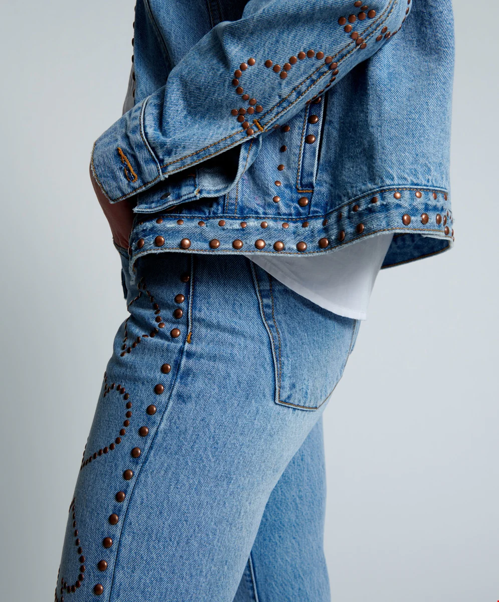 ONE TEASPOON Womens Lucky Bet Denim Trucker - Ocean - Image 8