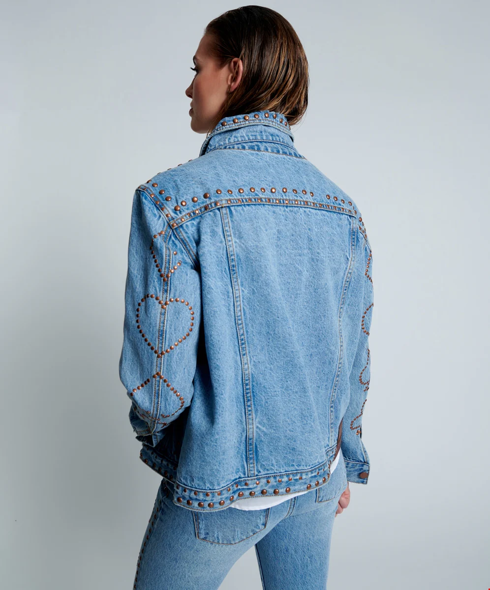 ONE TEASPOON Womens Lucky Bet Denim Trucker - Ocean - Image 9
