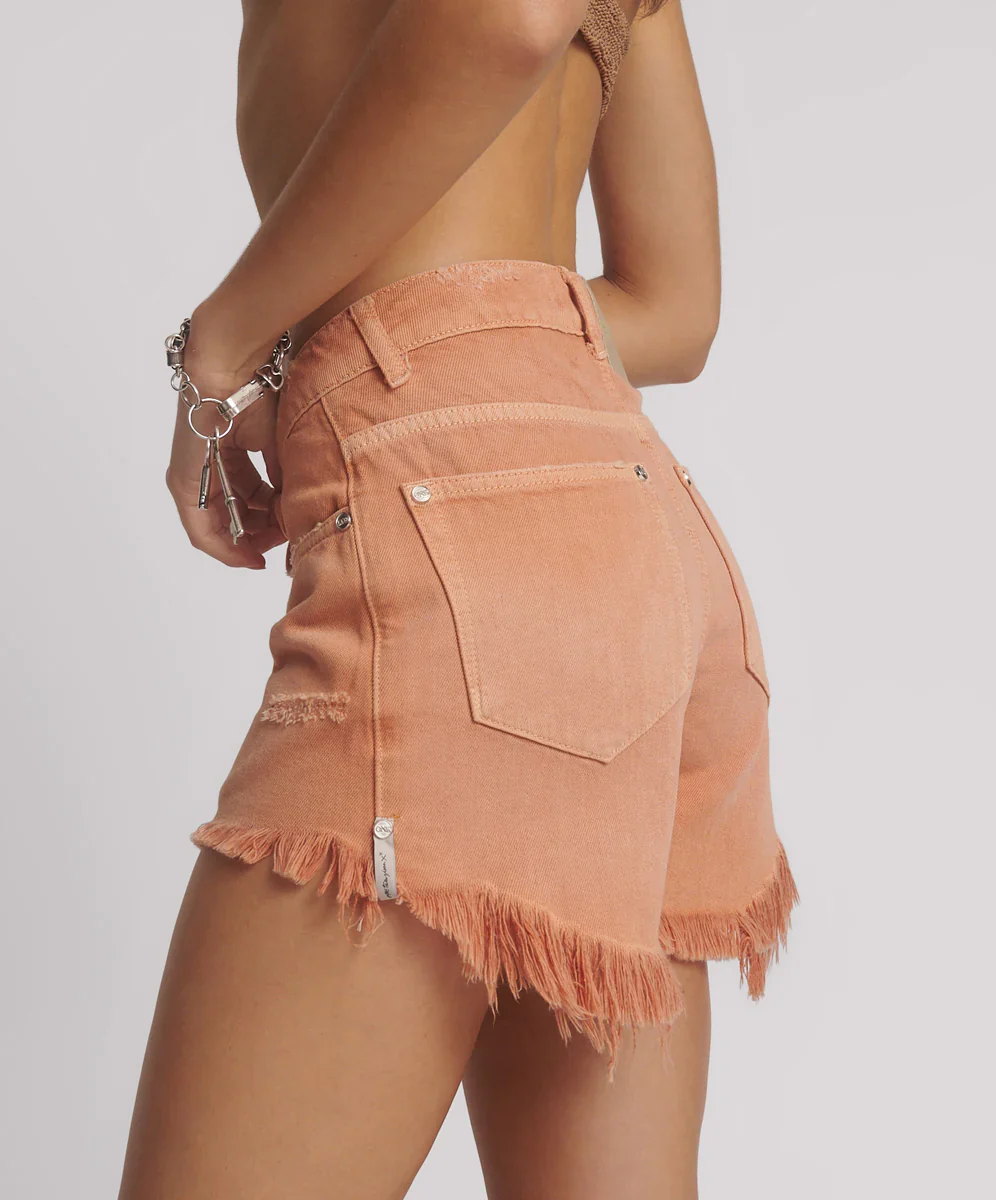 ONE TEASPOON Womens Malta Bonitas High Waist Denim Shorts - Orange - Image 4