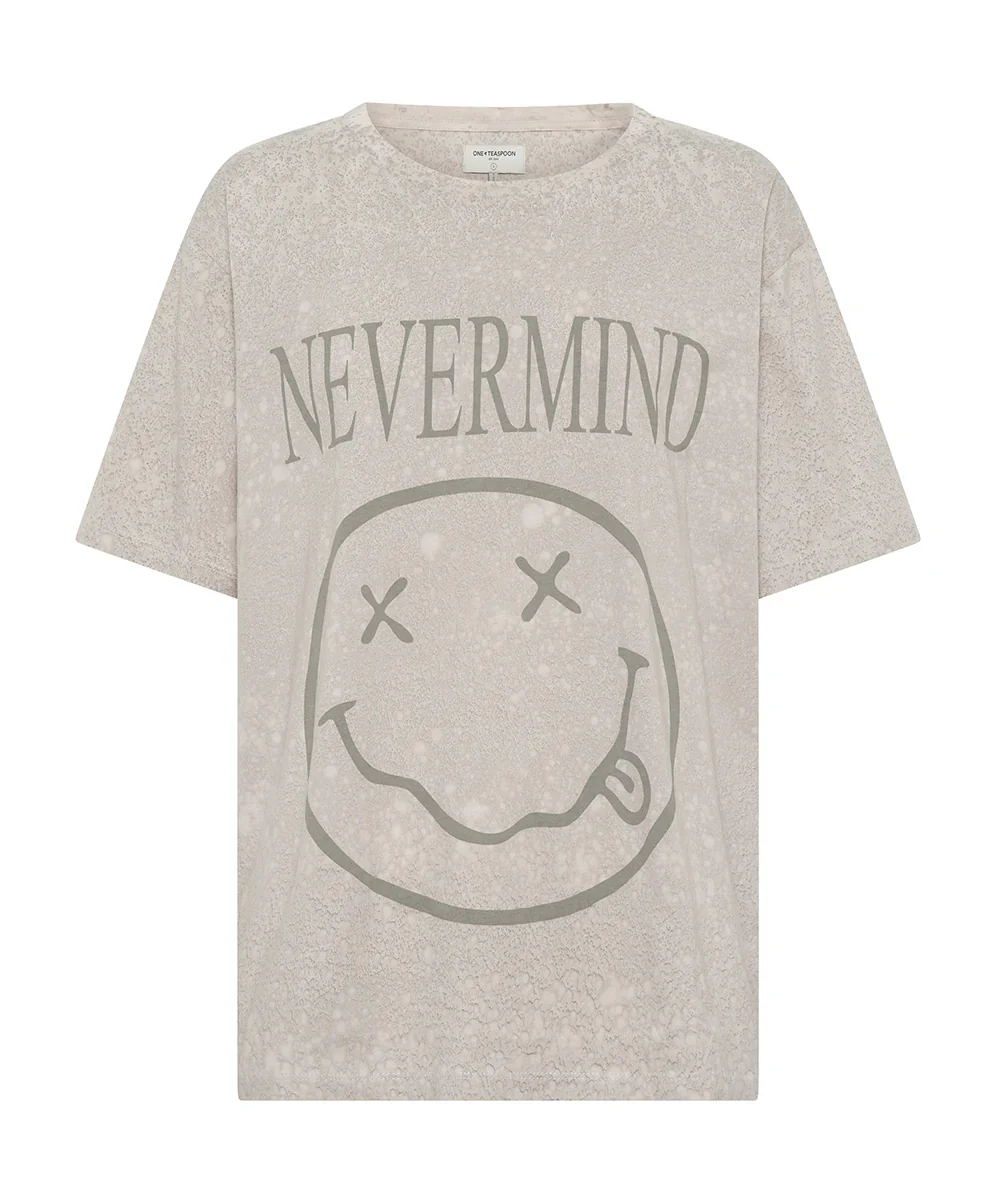 ONE TEASPOON Womens Nevermind Hand Dyed Raindrop Boyfriend Tee - Stone - Image 7