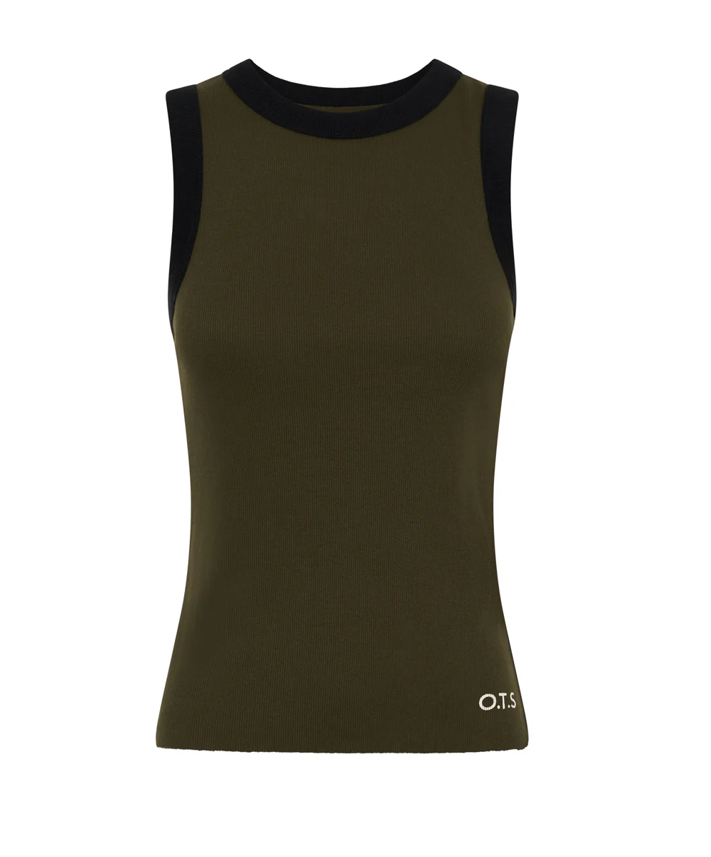 ONE TEASPOON Womens OTS Khaki 2 Tone Equipment Tank - Khaki - - Image 8