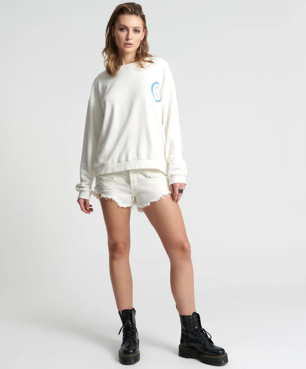 ONE TEASPOON Womens Picked For You Oversized Sweater White - Image 8