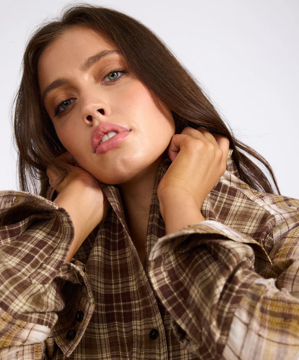 ONE TEASPOON Womens Rodeo Rust Patchwork Flannel Shirt in Brown - Image 10