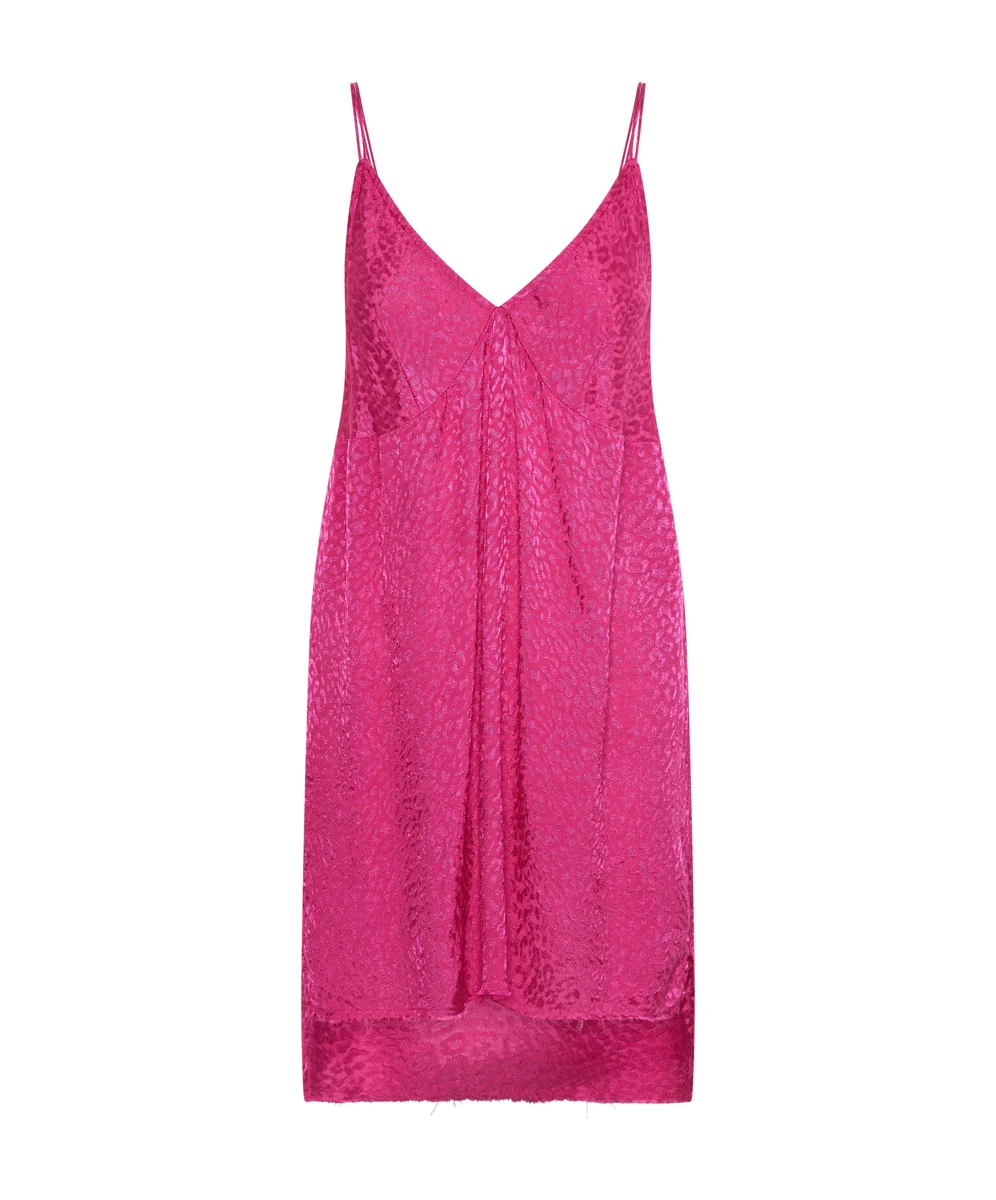 ONE TEASPOON Womens Shocking Pink Jacquard Slip Dress - Image 8