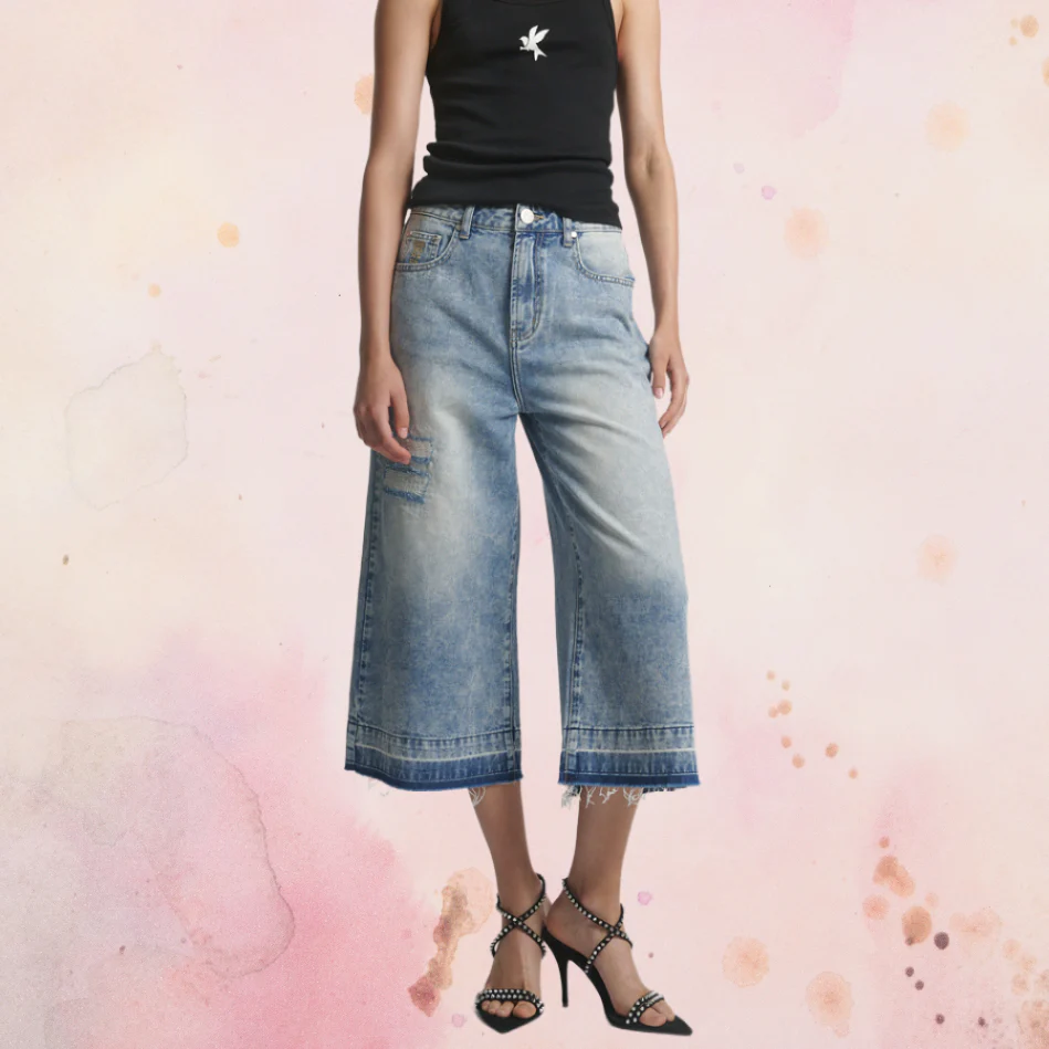 ONE TEASPOON Womens Sunset Blue 720's Mid Waist Long Length Denim Shorts - Sunset Blue - Image 2