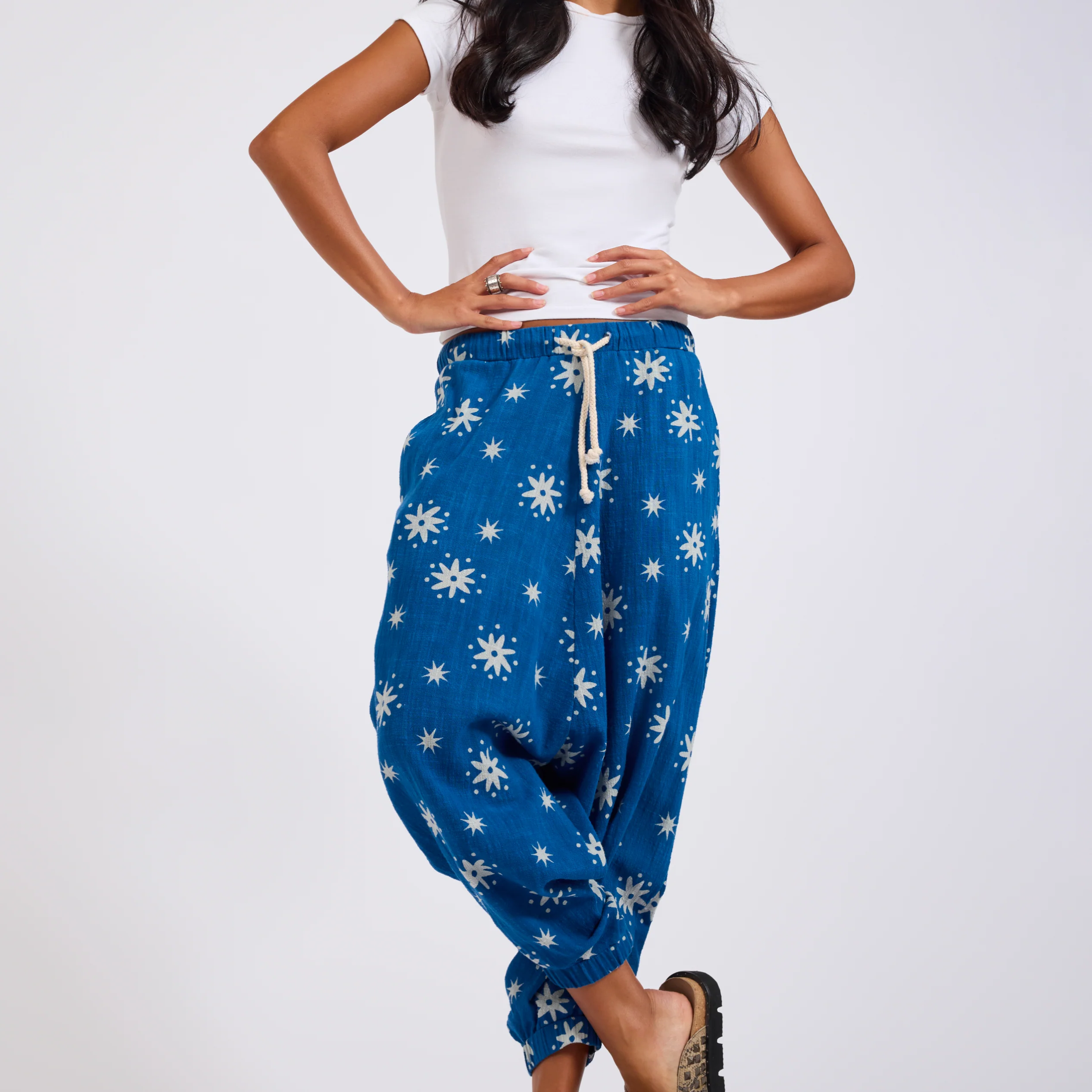 ONE TEASPOON Womens Supernova Harem Pants in Blue - Image 6