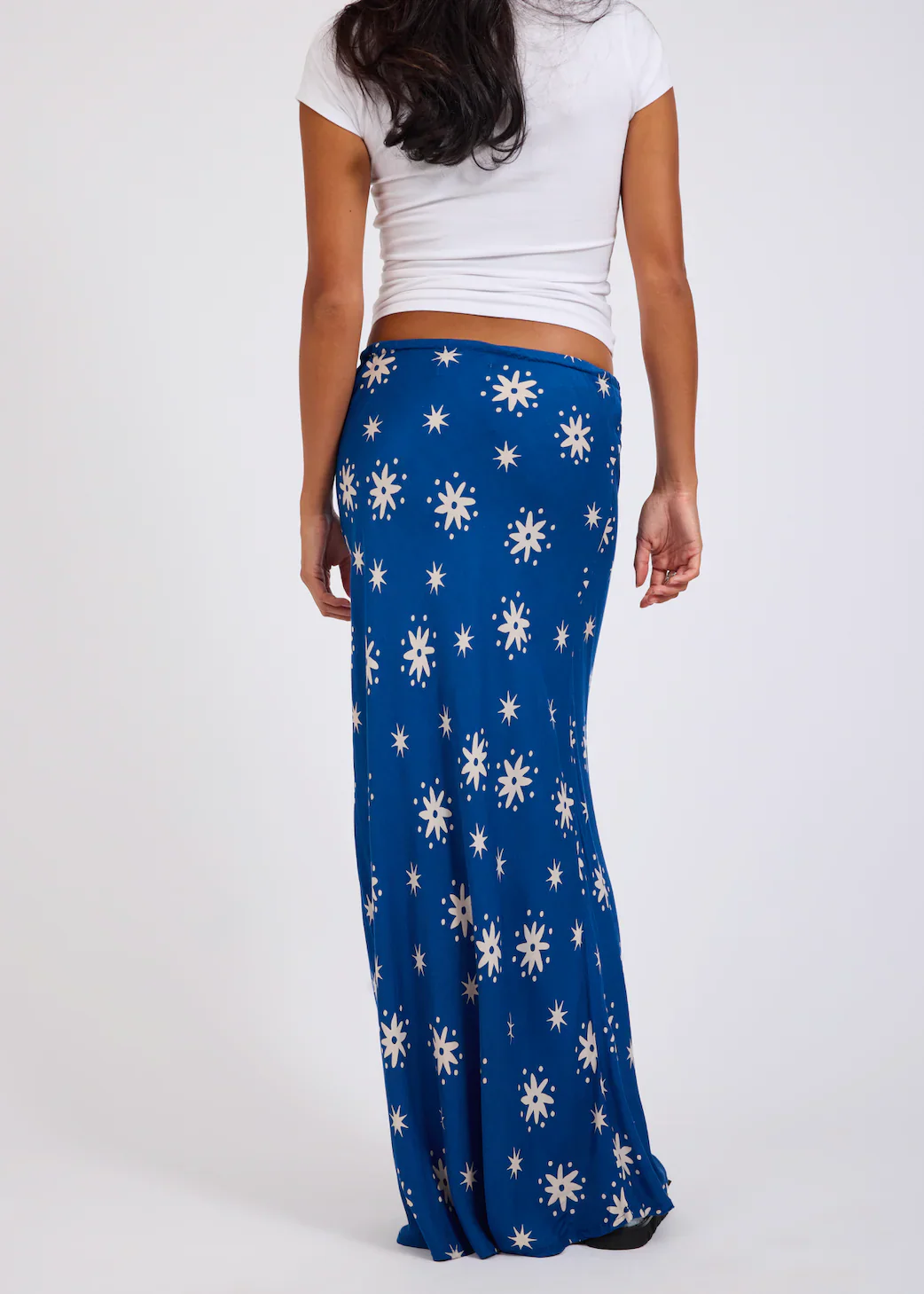 ONE TEASPOON Womens Supernova Satin Slip Skirt in Blue - Image 4