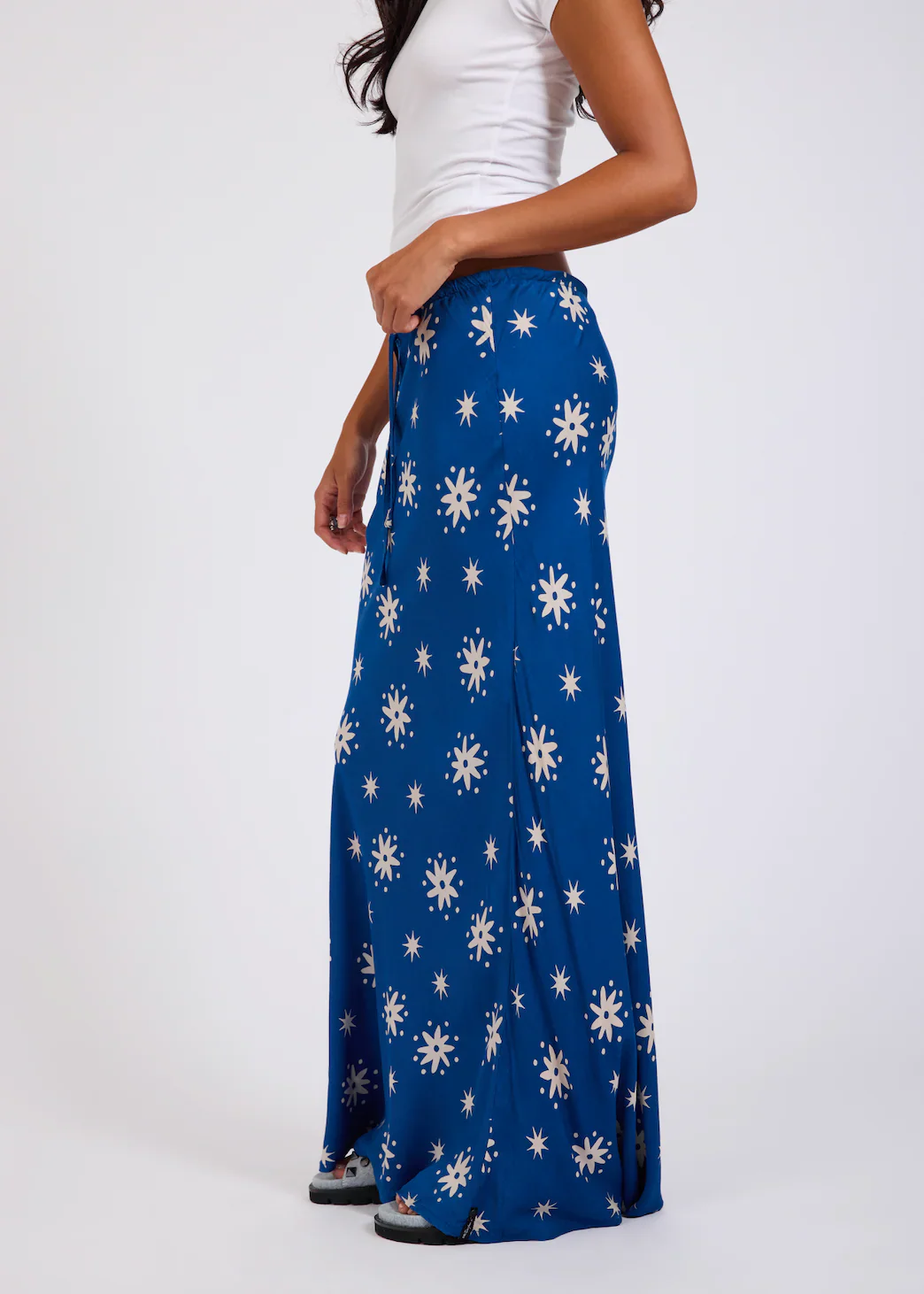 ONE TEASPOON Womens Supernova Satin Slip Skirt in Blue - Image 5