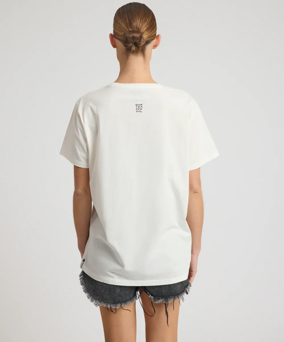 ONE TEASPOON Womens This Is Not A Dream Boyfriend Tee in White - Image 6