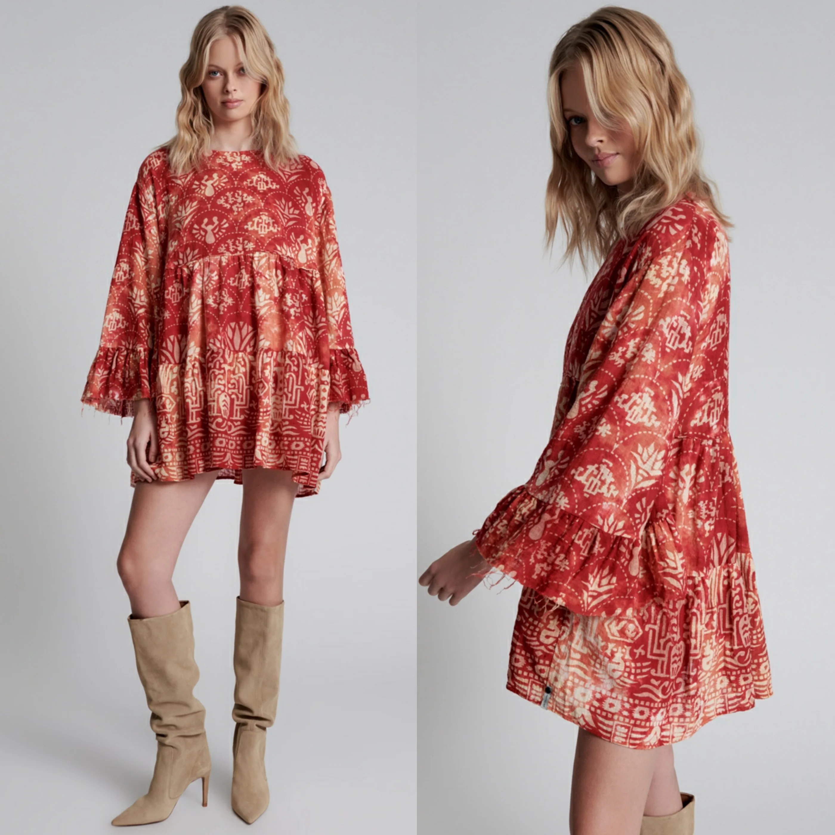 ONETEASPOON Womens Babylon Garden Magique Dress - Fire - Image 2