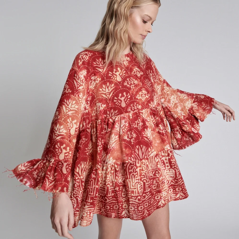 ONETEASPOON Womens Babylon Garden Magique Dress - Fire - Image 3