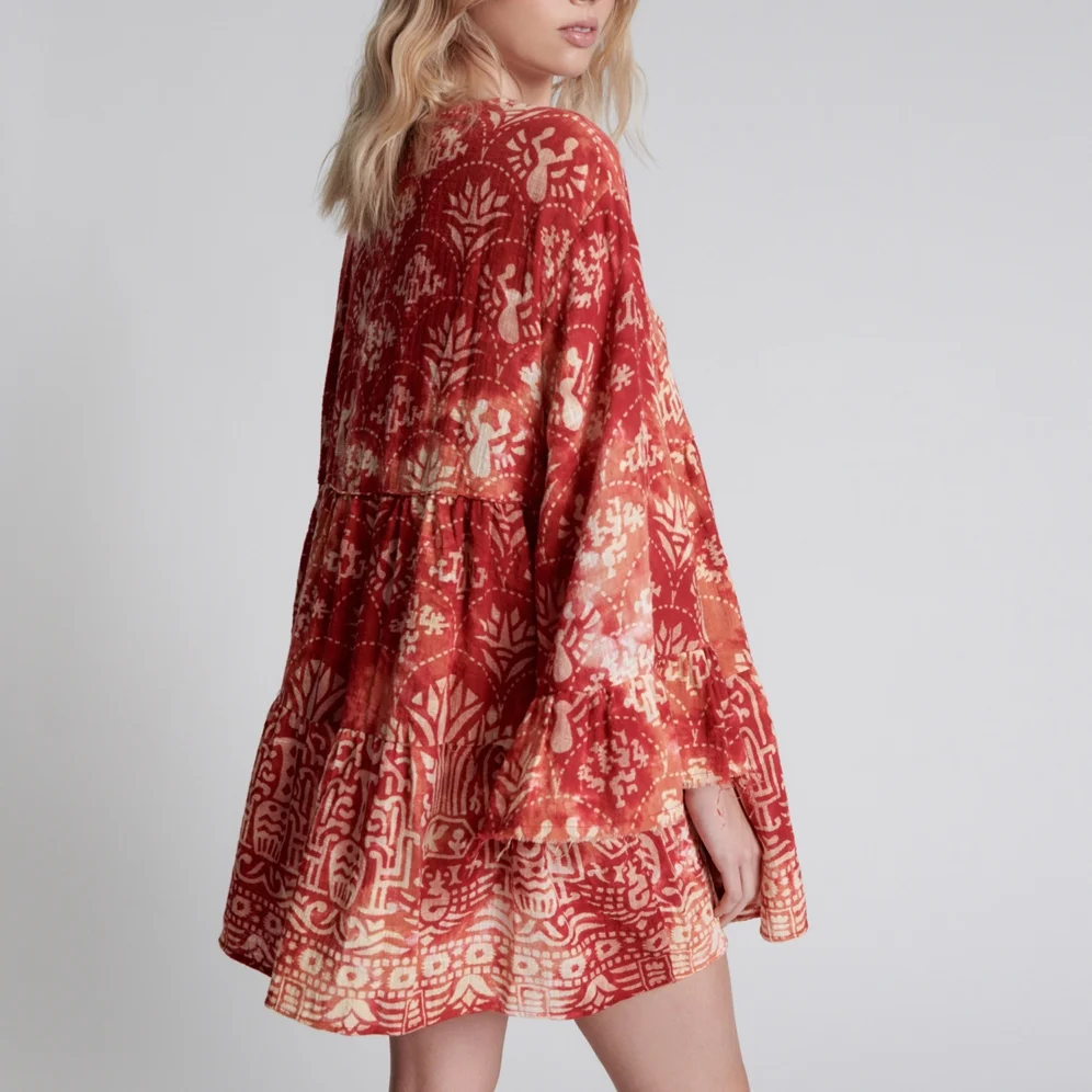ONETEASPOON Womens Babylon Garden Magique Dress - Fire - Image 4