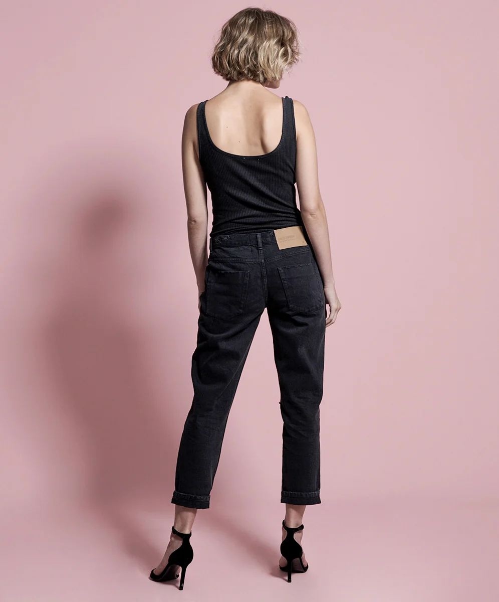 OneTeaspoon WOMENS DOUBLE BLACK AWESOME BAGGIES STRAIGHT LEG JEANS - Image 5