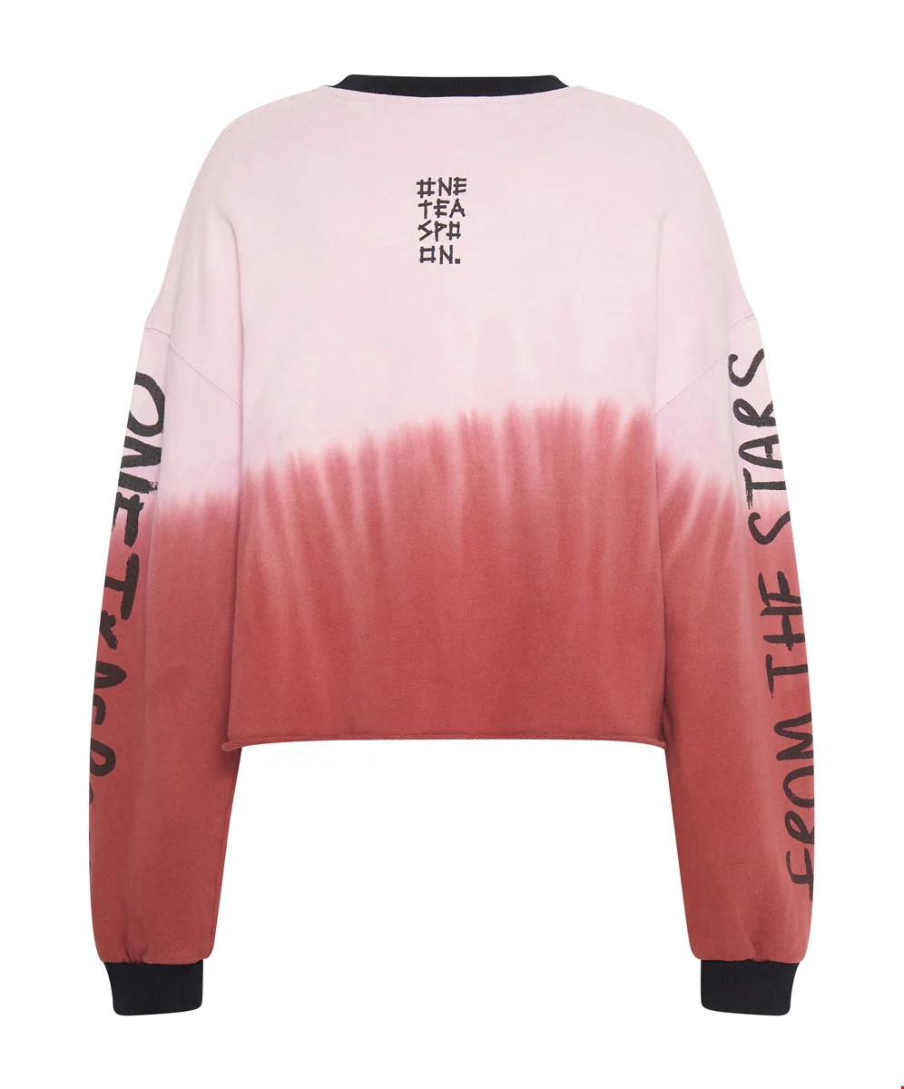 ONETEASPOON Womens From The Stars Dipped Cropped Sweater - Merlot - Image 2