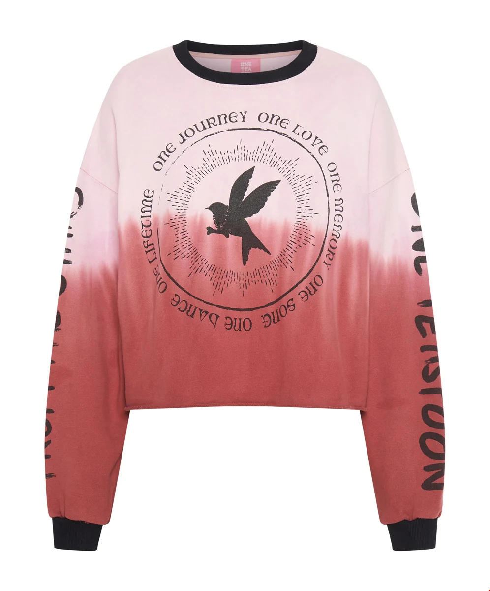 ONETEASPOON Womens From The Stars Dipped Cropped Sweater - Merlot - Image 3