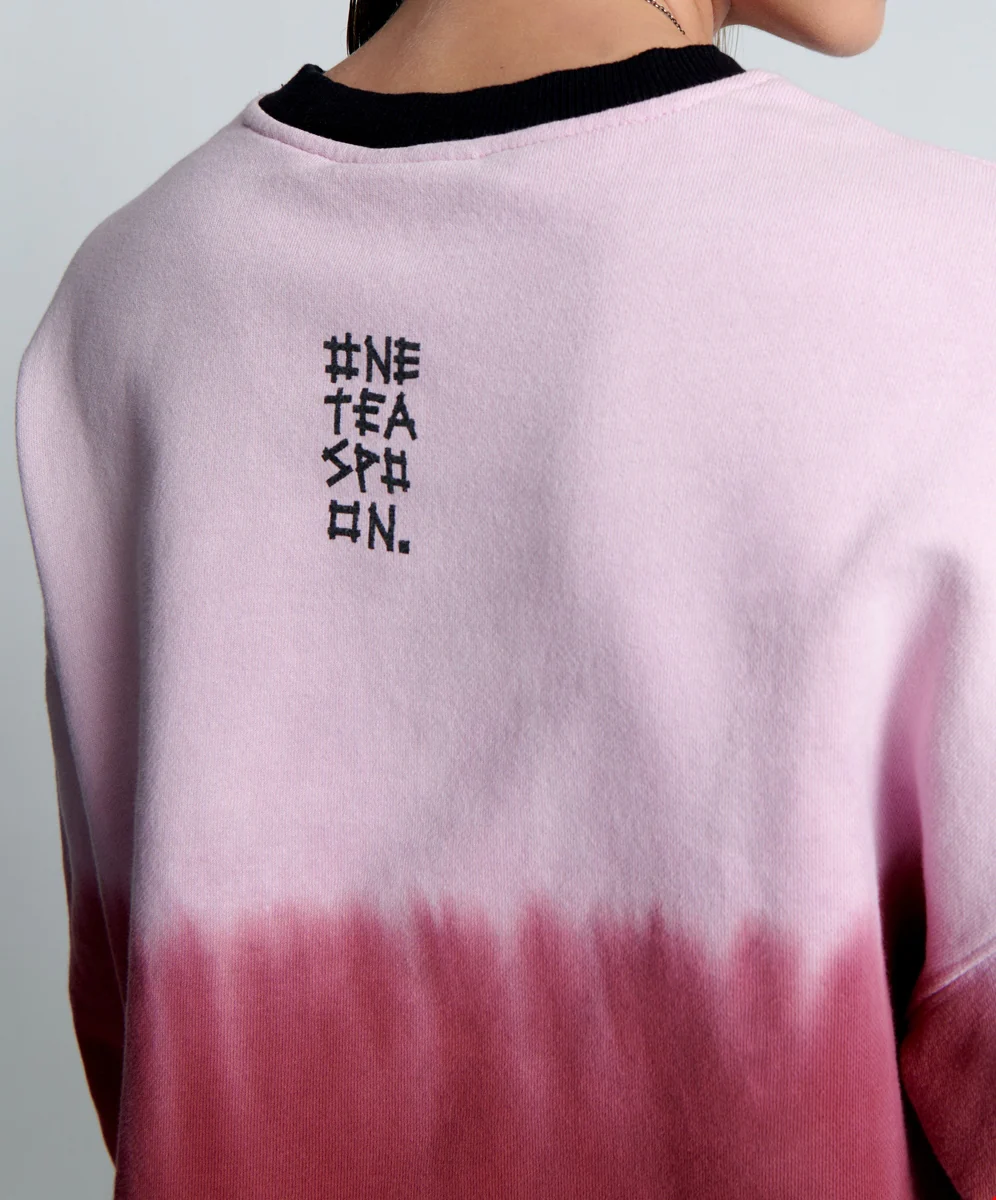 ONETEASPOON Womens From The Stars Dipped Cropped Sweater - Merlot - Image 4