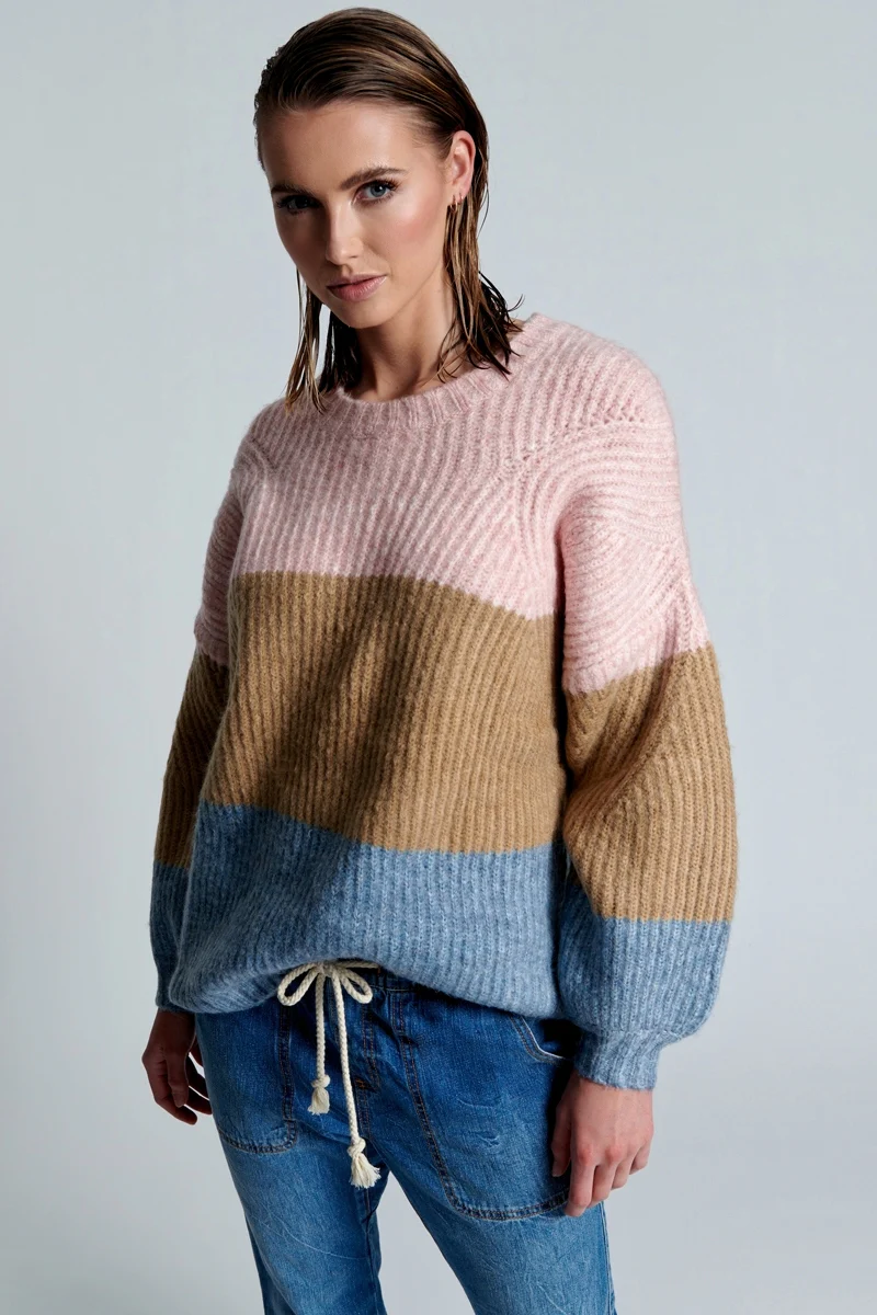 OneTeaspoon WOMENS GELATO STRIPE BUCKINGHAM SWEATER - GELATO STRIPE