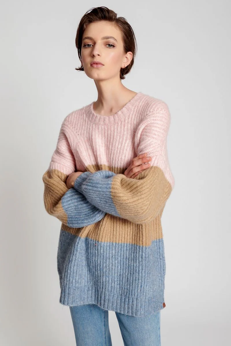 OneTeaspoon WOMENS GELATO STRIPE BUCKINGHAM SWEATER - GELATO STRIPE - Image 10