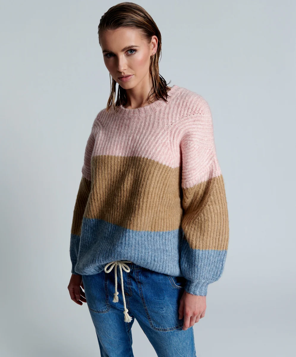 OneTeaspoon WOMENS GELATO STRIPE BUCKINGHAM SWEATER - GELATO STRIPE - Image 17