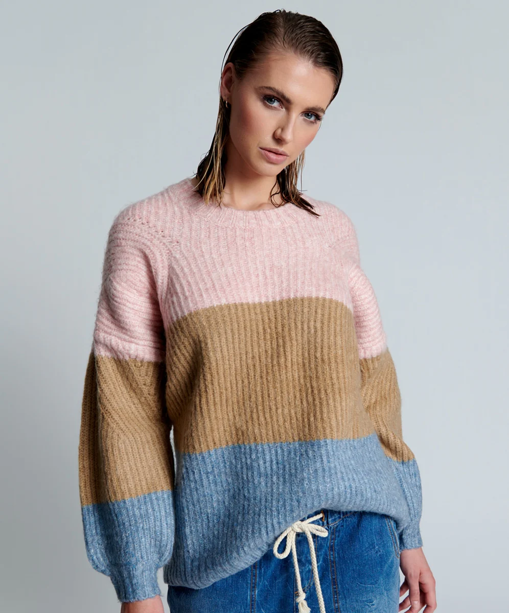 OneTeaspoon WOMENS GELATO STRIPE BUCKINGHAM SWEATER - GELATO STRIPE - Image 7