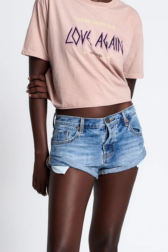 ONETEASPOON Womens Hollywood Low Waist Bandit Denim Short