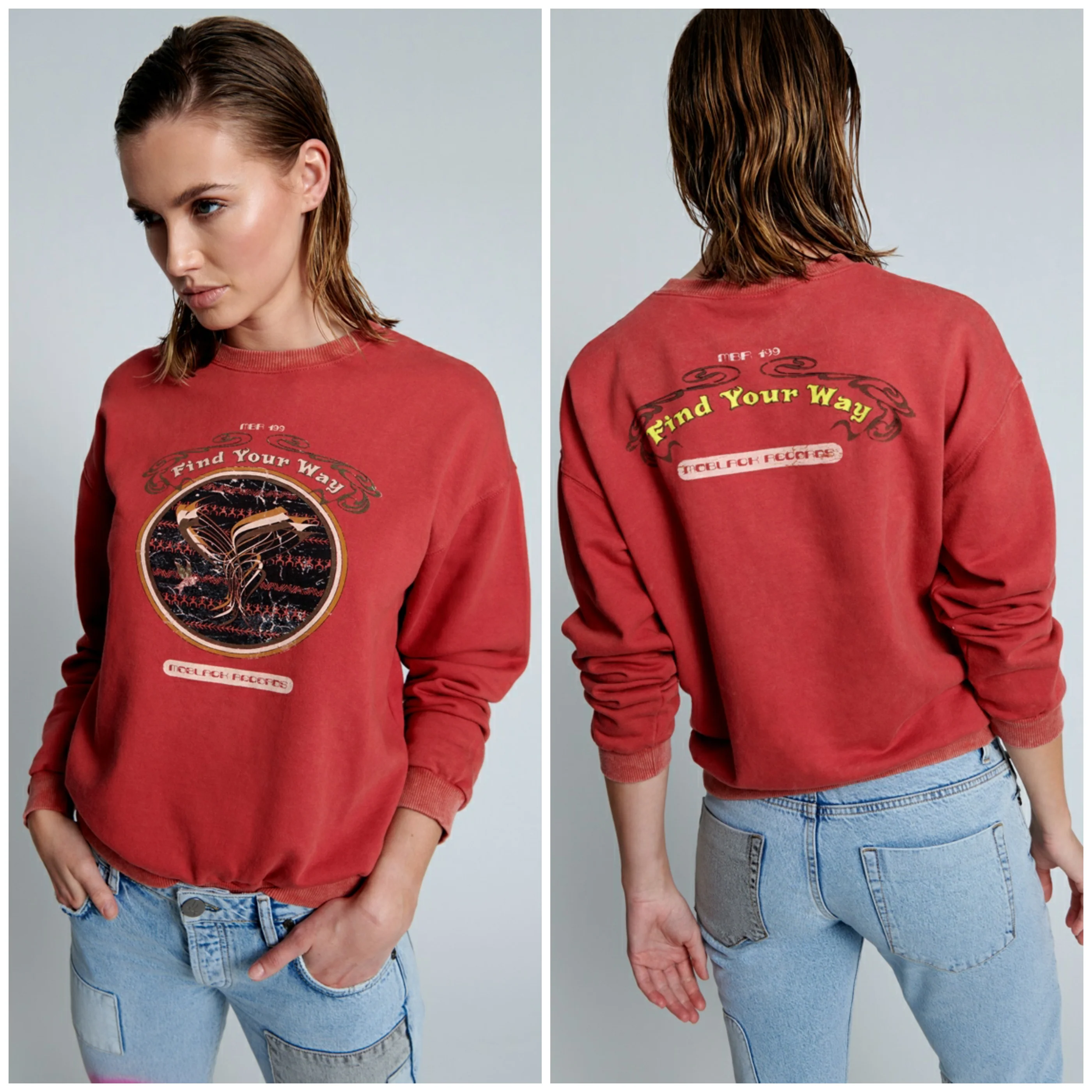 ONETEASPOON Womens Moblack Find Your Way Unisex Sweater - Red - Image 2