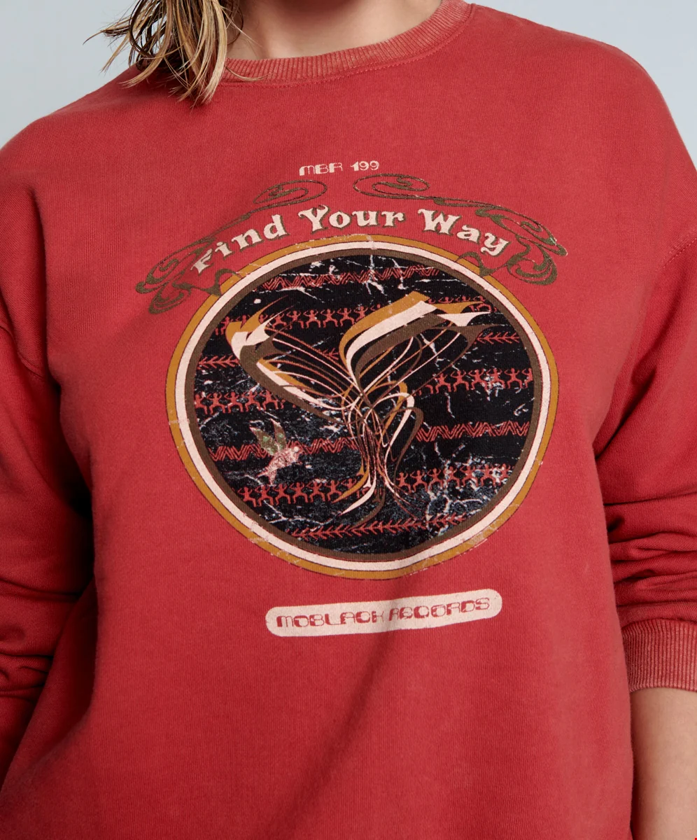 ONETEASPOON Womens Moblack Find Your Way Unisex Sweater - Red - Image 4