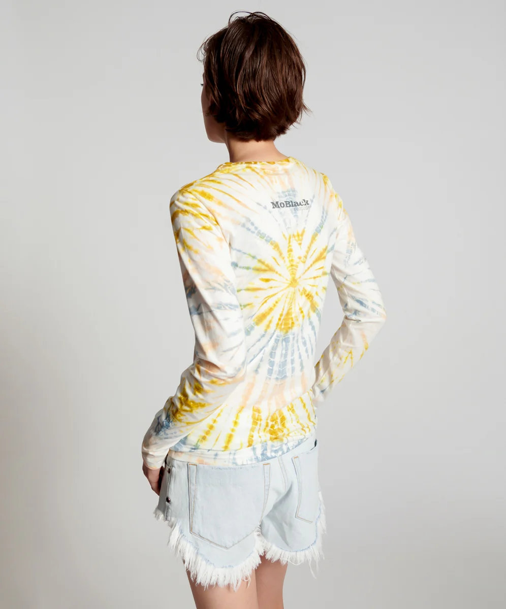 OneTeaspoon WOMENS MOBLACK MIND FREQUENCIES FITTED FERN LONG SLEEVE TEE - TIE DYE - Image 12